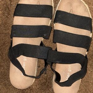 Madden Girl Black Strap Sandals